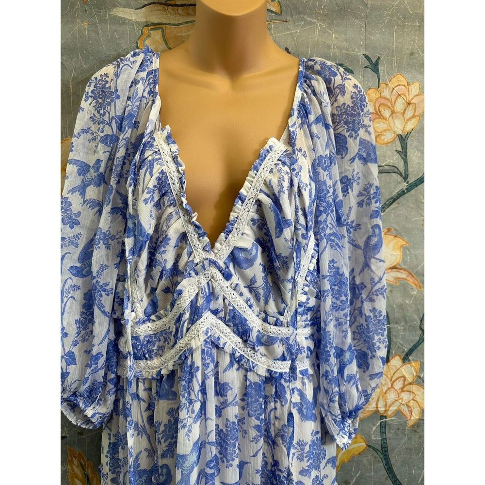 Free People Blue and White Maxi Dress - Picture 5 of 9